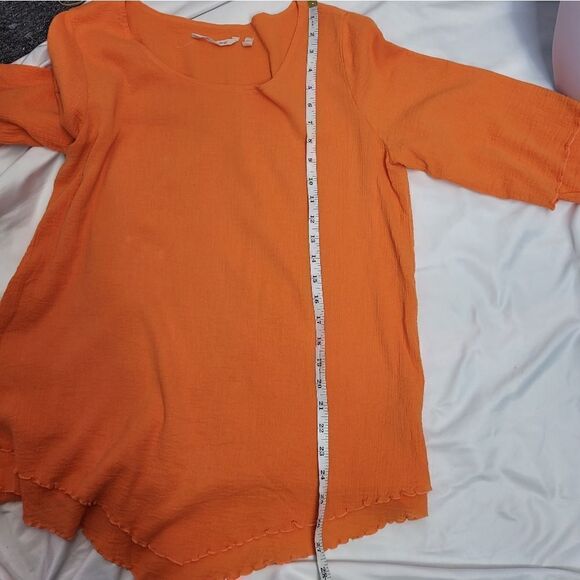 SOFT SURROUNDINGS orange siesta key lettuce edge pointed hem‎ tunic top M - Picture 8 of 8